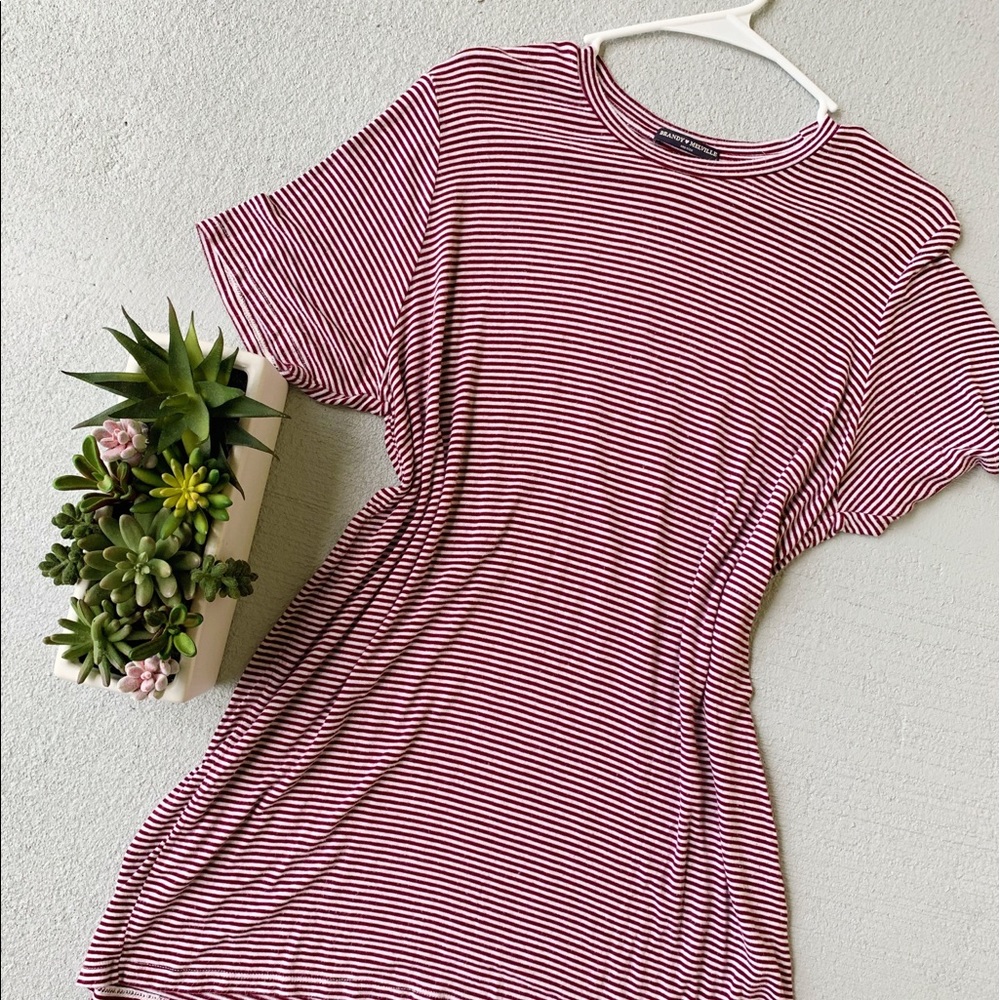 BRANDY MELVILLE Striped Tee Shirt Dress